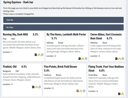 Online Beer List Example