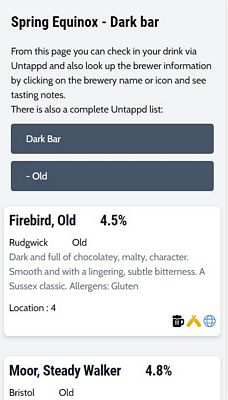 Mobile Site of Tasting Menu